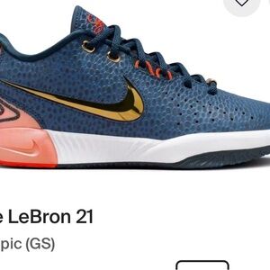 Nike LeBron 21 Kids Sneakers - Blue and Gold